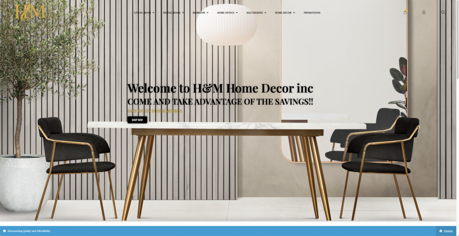 District Consulting + H&M Home Decor Website Design Sample